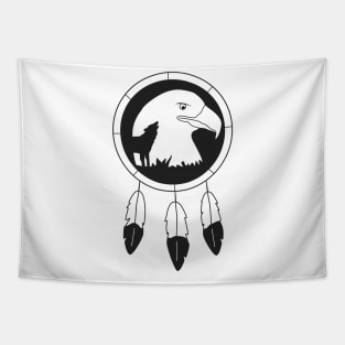 Eagle Wolf Dreamcatcher Tapestry