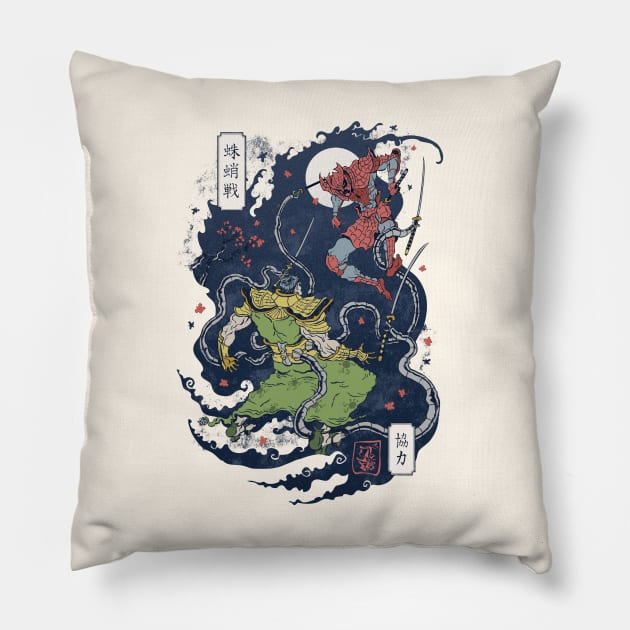 FEUDALWEBSLINGER(midnight) Pillow by Figzy