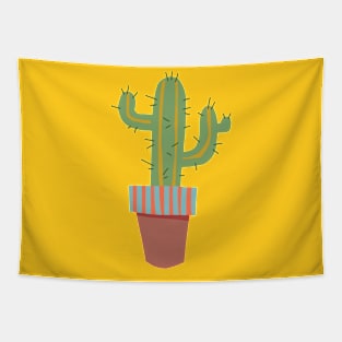 Simple Cute Potted Cactus Tapestry