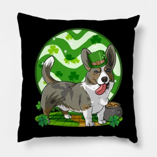 Cardigan Welsh Corgi Dog St Patricks Day Leprechaun Pillow