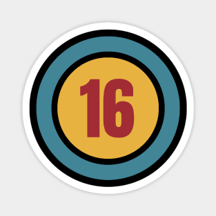 The Number 16 - sixteen - sixteenth - sweet Magnet