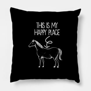 This Is My Happy Place Horse - Horseback Riding Pillow