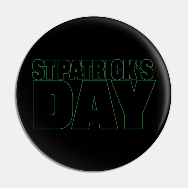 St Patricks Day Green Typography Pin by ellenhenryart