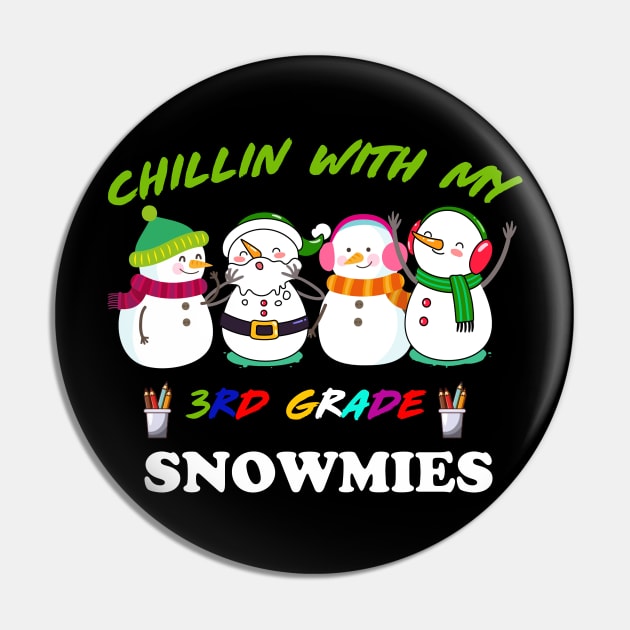 Chillin with my Snomies Christmas Snowman Gift Pin by Flipodesigner