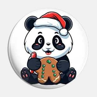 Festive Panda: Adorable Christmas Hat Edition Pin