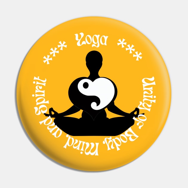 Yoga: Unity of Body, Mind, and Spirit Pin by FehuMarcinArt