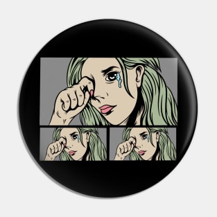 Tears and girl Pin