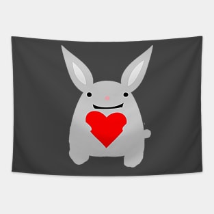 rabbit holding a heart Tapestry