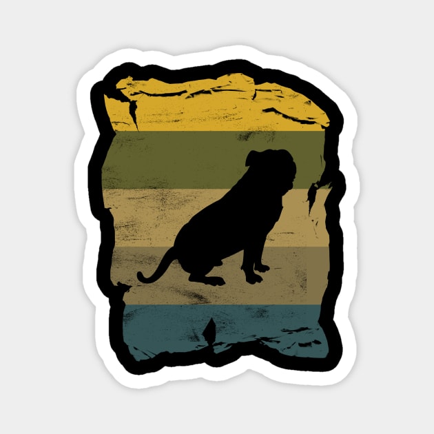 American Bulldog Distressed Vintage Retro Silhouette Magnet by DoggyStyles