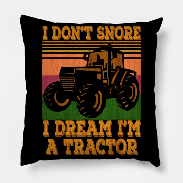 Tractor Farmer Pillow by hamaka