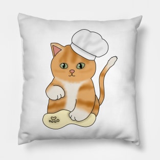 Cat making biscuits (fluffy orange cat) Pillow