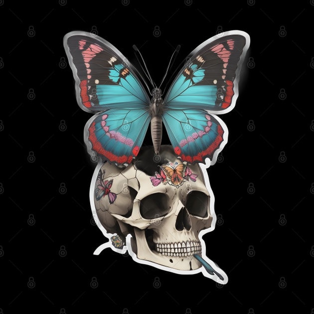 Butterfly skull art by Spaceboyishere