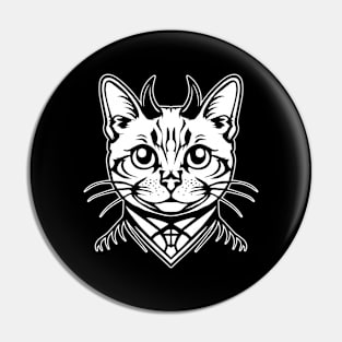Metal deftone cat art Pin