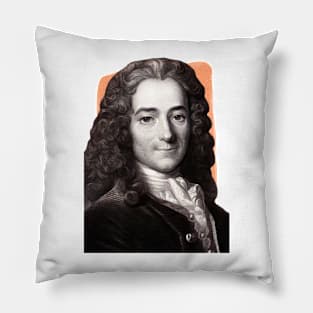 French Writer Voltaire illustration Pillow