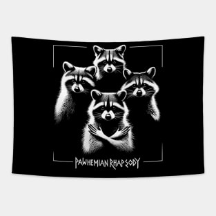 Retro Raccoon Rock Music Concert Band Novelty Funny Raccoon Tapestry