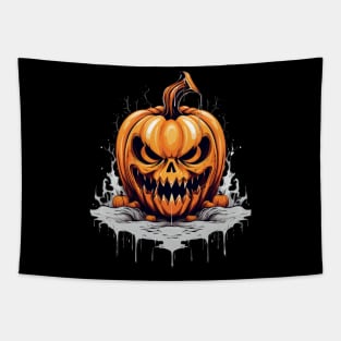 Scary Pumpkin Design Tapestry