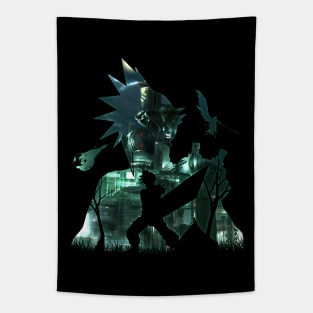 Cloud midgar Set silhouette Tapestry