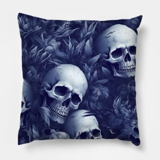 Floral Skulls: Gothic & Nature-Inspired Art Pillow
