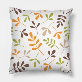 Assorted Leaf Silhouettes Retro Colors Pillow