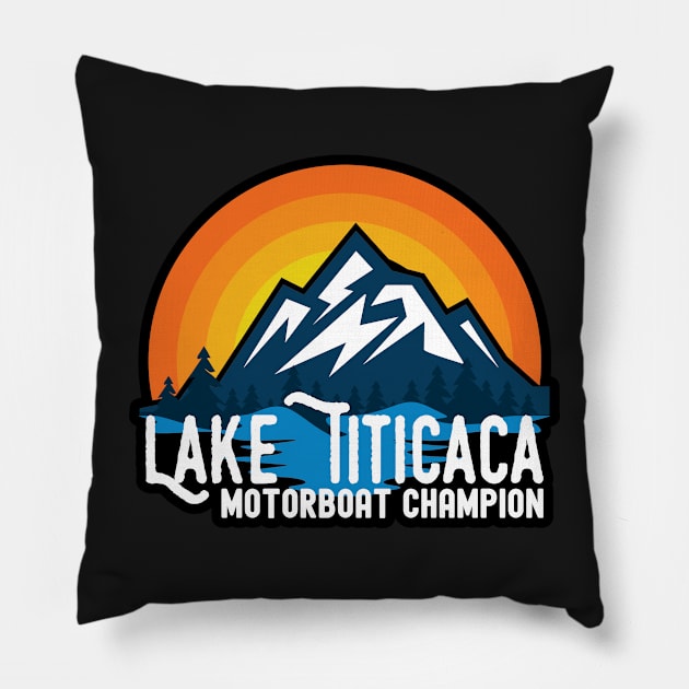 Lake Titicaca Motorboat Champion Bolivia Peru Travel Pillow by markz66