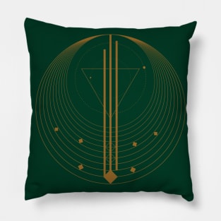 Christmas elegant pattern geometric green gold Pillow