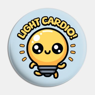 Light Cardio! Cute Lightbulb Running Pun Pin