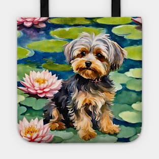 Yorkipoo on Lily Pond Tote