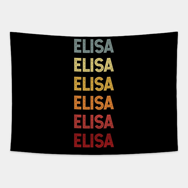 Elisa Name Vintage Retro Gift Named Elisa Tapestry by CoolDesignsDz