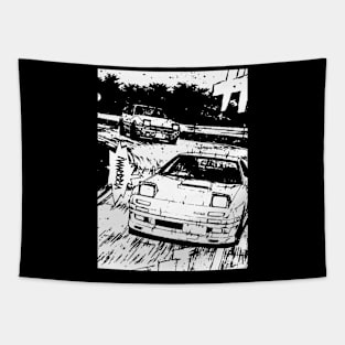 JDM Japanese Drift Racer Drifting Car Anime Manga Eurobeat Intensifies Aesthetic #7 Tapestry