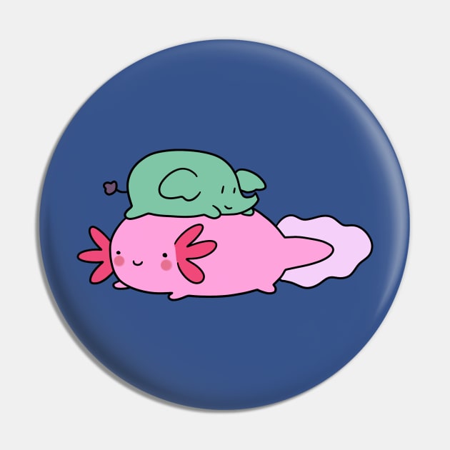 Little Elephant and Axolotl Pin by saradaboru