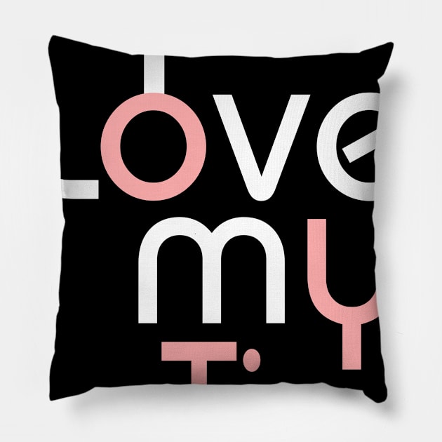 I Love My Mom Shirt Girls Kids Birthday Ideas Gifts Tees Tia Pillow by OwensAdelisass