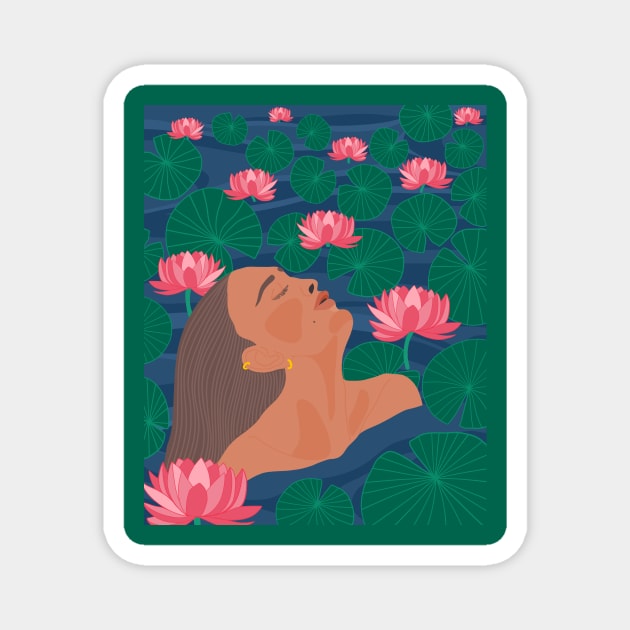 Lotus Pond Magnet by Shreyasi