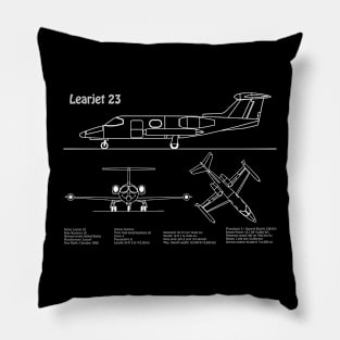 Learjet 23 - Airplane Blueprint Plan - PDpng Pillow