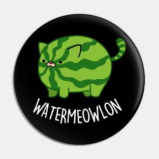 Watermeowlon Cute Cat Watermelon Pun Pin