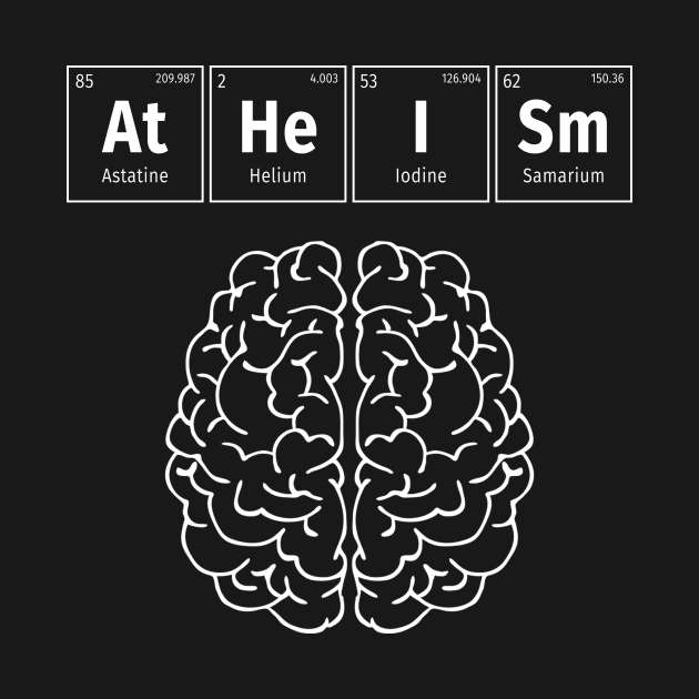 Atheism Periodic Elements for Scientific Men Women Atheists by Vermilion Seas