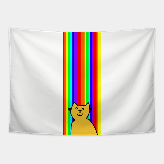 Gold at the end of the Rainbow is a Kitty Cat Tapestry by ellenhenryart