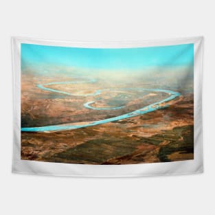 Euphrates River, Iraq From The Air 1950s Tapestry