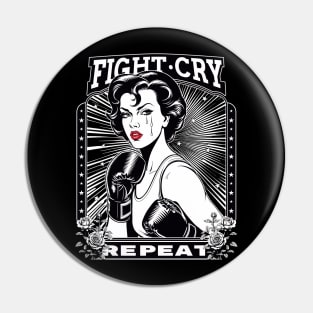 Tears of Triumph-Retro Female Boxer Pin