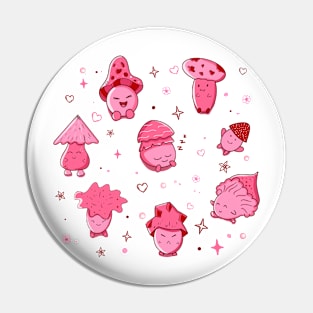 Baby Pink Mushrooms Pin