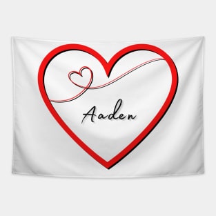 AADEN Name in Heart Tapestry