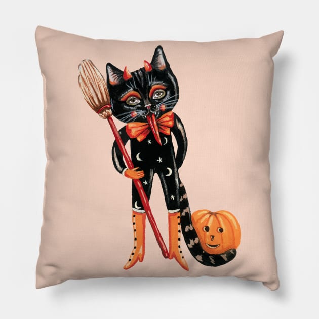 Halloween Devil cat Pillow by KayleighRadcliffe