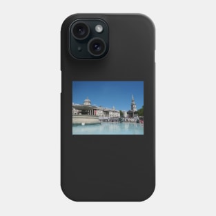 Trafalgar Square fountain in London Phone Case