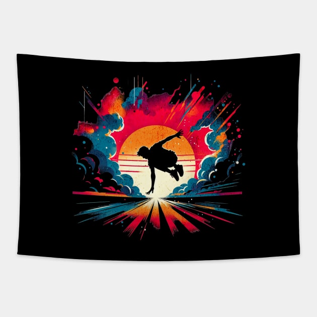 Parcour Urban Street Graffiti Design Tapestry by Miami Neon Designs