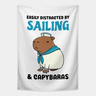 Easily Distracted by Sailing and Capybaras Tapestry