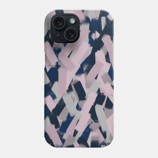 Navy Blue, Grey and Pink Smudgy Brush Strokes Phone Case