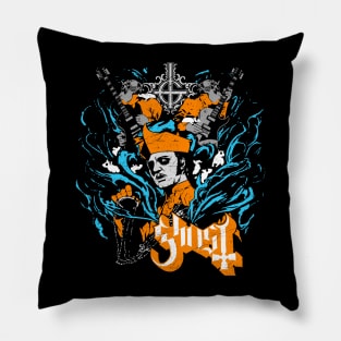 Ghost Retro Orange Pillow