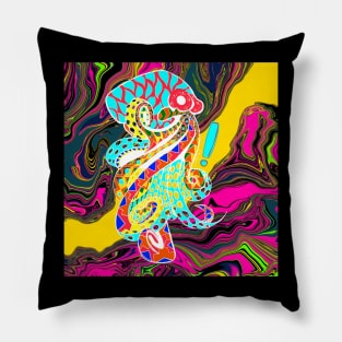 color octopus in mexican kawaii patterns in totonac ocean of joy art Pillow