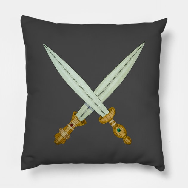 Crossed Swords Pillow by Sybille