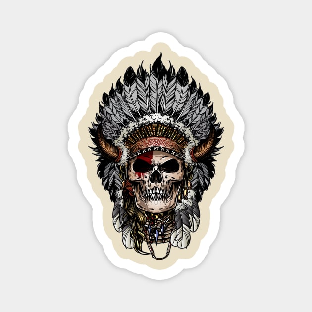 Indian skull Magnet by clickprint