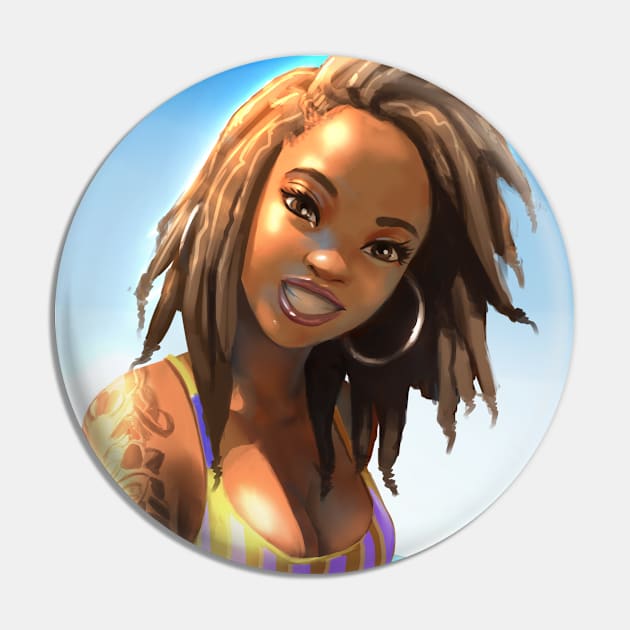 Caribbean Girl Collection Pin by Beckley Art